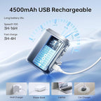 JISULIFE Portable Waist Fan, 100 Speed 40000RPM Cooling, Mini Personal Handheld Wearable Neck Fan, 16H 4500mAh USB Battery with LED Display, Lightweight for Outdoor, Travel, Cmaping Gifts- Black