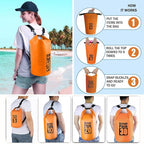 Dry Bag Waterproof Backpack 5L/10L/20L/30L Roll Top Waterproof Bag,Floating Dry bags for Kayaking,Swimming,Boating,Camping,Beach.