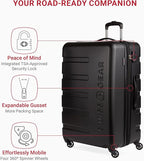 SwissGear 7366 Signature Hardside Expandable Luggage with Spinner Wheels, TSA Lock, Black, Checked-Large 27-Inch