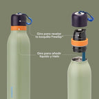 Owala FreeSip Twist Insulated Stainless Steel Water Bottle with Straw for Sports and Travel, BPA-Free, 24-oz, Blue/Green (Camo Cool)