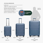 Traveler's Choice Pagosa Hardshell Expandable Luggage with Spinner Wheels, Slate Blue, 26-Inch Medium