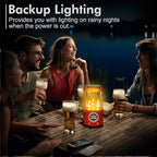 Candle Lantern, Decorative 3-Wick Emergency Candlestick Holder for Pillar Candles, Portable Red Warmer Lantern, Camping Gear for Campers Use, Hanging Handheld, NO Candles Included