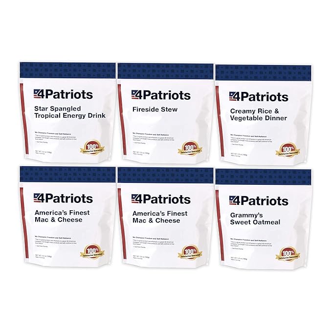 4Patriots 1-Week Survival Food Kit: Emergency Food Supply Designed to Last 25 Years, 42 Servings