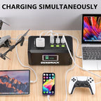 GENSROCK Portable Power Station, 88Wh Solar Generator(Solar Panel Not Included), Lithium Battery Power Bank with 110V/150W Peak AC Outlet, LED Flashlight for CPAP Home Camping Travel Emergency.