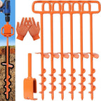 16In Tent Stakes, Ground Anchors Screw in, with 1PCS Tent Stakes Heavy Duty Adapter, for Screw Ground Anchors, Tree Straightening Kit, Anchors Tent, Mobile Home Anchors (Color : Orange, Size : 6PCS