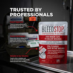 BleedStop™ First Aid Powder for Blood Clotting, Trauma Kit, Blood Thinner Patients, Camping Safety, and Survival Equipment for Moderate to Severe Bleeding Wounds or Nosebleeds 5 Pack 15g