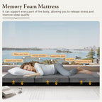 Tri Folding Mattress Queen Size - Memory Foam Tri-fold Handle & Non-Slip Bottom, Portable Foldable Sofa Bed Floor Chair for Travel RV Camping Guest Yoga - 6 Inch, 78"x58"x6"