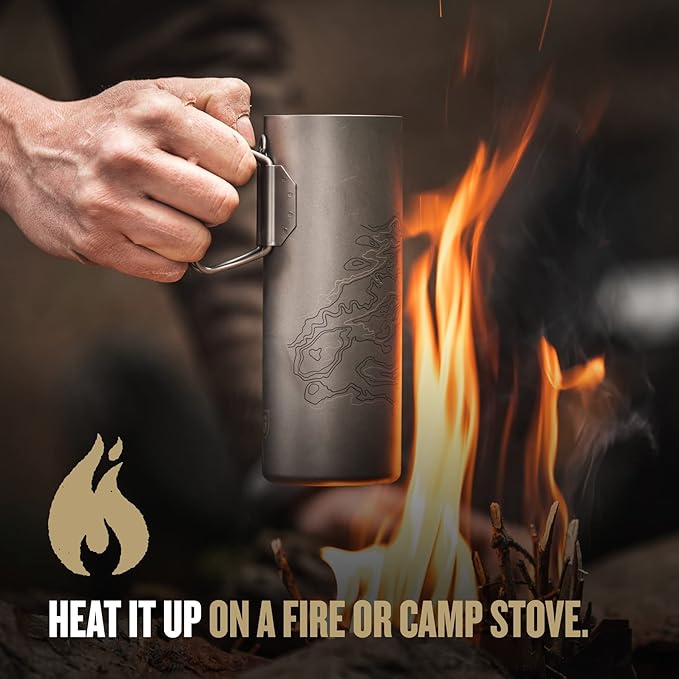 GRAYL UltraPress Titanium 16.9 oz Water Purifier & Filter Bottle for Hiking, Backpacking, Survival, Bushcraft, Travel (Coyote Brown)