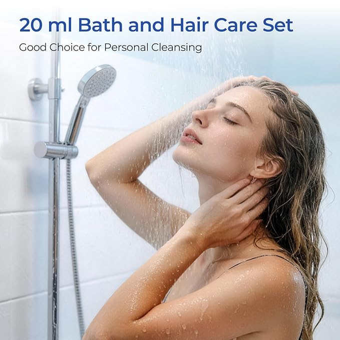 Individually Wrapped Toiletries Set Bulk, Travel Size 0.7 Fl oz Mini Body Wash Body Lotion Shampoo 2-in-1 Hair Wash & Conditioner 0.53 oz Bars Soap Toiletry Amenities for Hotel/Homeless (Pack of 25)