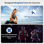8lb/12lb/16lb/20Lb Weighted Vest for Woman Men with Reflective Stripe, Size Adjustable Strength Training Weighted Vest for Walk Running Jogging