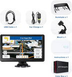 GPS Navigator 7 inch Touch Screen 256-16GB, GPS Navigation for Car Truck RV, 2025 Maps (Free Lifetime Updates), GPS Commercial Drivers Semi Trucker Navigation System, Spoken Turn-by-Turn Direction