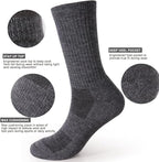 EnerWear 4 Pack Women's Merino Wool Outdoor Hiking Trail Crew Sock