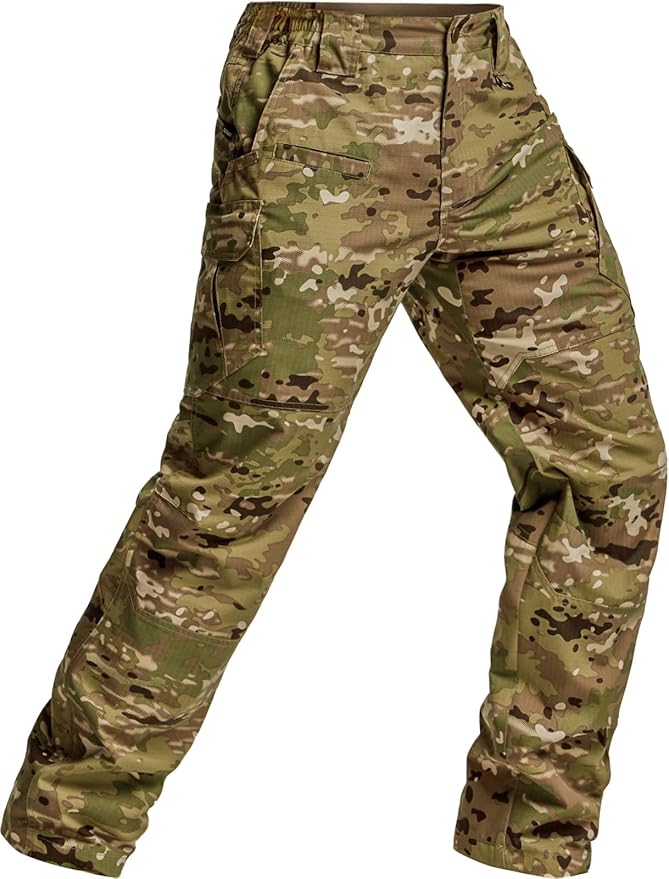 CQR Men's Tactical Pants, Water Resistant Ripstop Cargo Pants, Lightweight EDC Work Hiking Pants, Outdoor Apparel