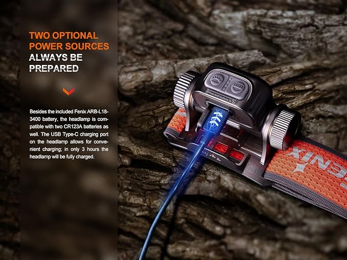 Fenix HM65R-T V2.0 Running Headlamp, 1600 Lumen White Light and Warm White Dual Beams, USB-C Rechargeable, Lightweight Long Runtime for Trail Running, with Organizer (Dark Purple)