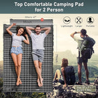 Elegear Double Sleeping Pad for Camping, 4.7" Ultra-Thick Self Inflating Camping Pad 2 Person with Pillow Built-in Foot Pump Camping Sleeping Mat for Backpacking, Hiking, Portable Camping Pad