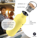 Bambaw 500 ml Stainless Steel Sports Bottle, Yellow Sports Bottle, Non-Insulated Water Bottle, Children's Stainless Steel Bottle, Children's Metal Water Bottle – Imperial Yellow