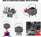 REDCAMP 0.9L Small Outdoor Camping Kettle, Aluminum Water Pot with Carrying Bag, Compact Lightweight Tea Kettle