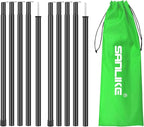 SAN LIKE Tent Poles Iron Camping Tarp Poles 76.6in Telescoping Tarp Tent Poles Adjustable Collapsible Tent Poles Canopy Rain Awning Shelter Backpacking Hiking (5 Sections)