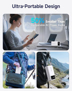 Portable Power Station 99.9Wh Power Bank for Camping Essentials Small Electric Generator Large Lithium Battery with 110V 80W Rated 120W Peak AC Plug in Output 60W Type-C Home Backup Outdoor Emergency