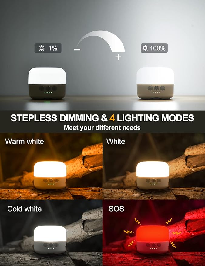 LED Camping Lantern Rechargeable 1000LM, Up to 300H Running Time Camping Tent Light, 6700mAh Emergency Light for Hurricane, Power Outages, Home, Hiking, Water-Resistant