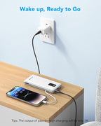 charmast Portable Charger with Built-in Cables and Plug, 10000mAh USB C Power Bank Fast Charging, External Battery Pack Slim, Travel Essentials Compatible with iPhones, Samsung Galaxy, iPad