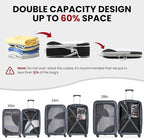 10 Set Compression Packing Cubes, Lightweight Travel Essentials, Stretchable Expandable Storage Bags, Compression Bags for Travel Accessories Luggage Storage Set (10 Pcs, Black)