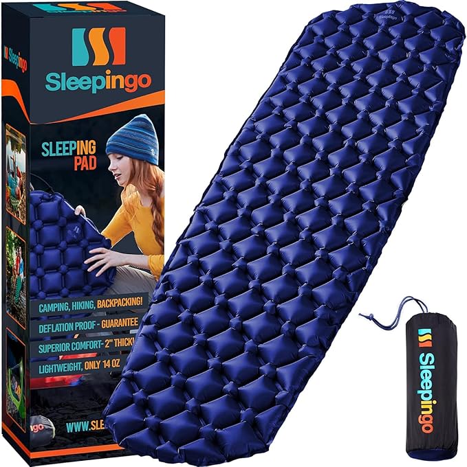 Ultralight Sleeping Mat - Inflatable & Compact Camping Air Mattress for Backpacking, Hiking