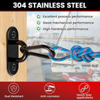sprookber 304 Stainless Steel Pad Eye Snap Hooks, M8 Heavy Duty Ceiling Hooks, 1200 lb Capacity Hammock Swing Hanging kit, Plant Hangers, Marine Hardware Staple Hook Loop with Screws, Set of 8(Black)