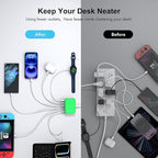 USB C Fast Charger, 100W GaN 6 Port Type C Charging Station Hub Block Cube, USB C Wall Charger Power Strip Adapter Plug for iPad iPhone 16 15 14 13 12 Pro Max Pixel Note Galaxy, 5ft Cord