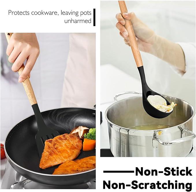 Camping Accessories Kitchen Cooking Utensils Set - Portable Outdoor Camp Cookware Set, Silicone Camper Essentials Gear Must Have Supplies for Travel RV BBQ Grill Picnic Hiking