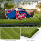 Double Sleeping Pad Camping, Self Inflating 6'' Extra-Thick 2 Person Pillow Built-in Foot Pump Waterproof Inflatable Sleeping Mat Backpacking, Tent, Hiking, Portable Camping Pad