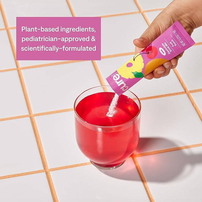 Cure Hydration - Kids Electrolyte Drink Mix | Plant-Based Pediatrician Formulated Rehydration | No Added Sugar, FSA-HSA, Non-GMO, Gluten-Free, No Artificial Flavors | 15 Packets - Variety Pack