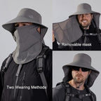 Sun Hat for Men Women with Neck Flap,UPF 50+ UV Protective Hiking Fishing Hats,Wide Brim Sun Hat for Women&Men