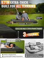 KingCamp Double Sleeping Pad, Inflatable Camping Mattress 2 Person with Removable Foam Cover & Pump Sack, Queen Sleeping Mat Camping Essentials for Outdoor Tent Car (Green)