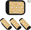 4 PC Luggage Handle Wrap Luggage Handle Covers Tags for Suitcase Bags Travel Luggage Handle Identifier Gripper Chickens Eggs and Flowers Yellow