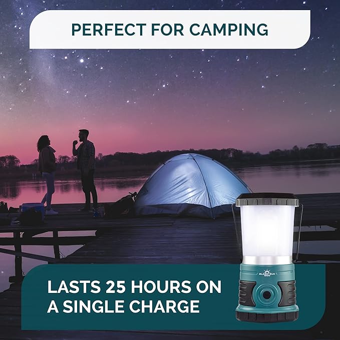 Blazin' Sun Rechargeable LED Lantern 1500 Lumen | 4000mAh Portable Camping Lantern | Hurricane, Emergency, Storm, Power Outage Light | 4 Modes | Runs Up to 25 Hours