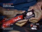 Fenix HM65R-T V2.0 Running Headlamp, 1600 Lumen White Light and Warm White Dual Beams, USB-C Rechargeable, Lightweight Long Runtime for Trail Running, with Organizer (Dark Purple)