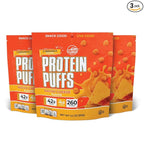 Twin Peaks Low Carb, Keto Friendly Protein Puffs, (Nacho Cheese), 2 Servings, 3 Pack (60g, 42g Protein, 4g Carbs)