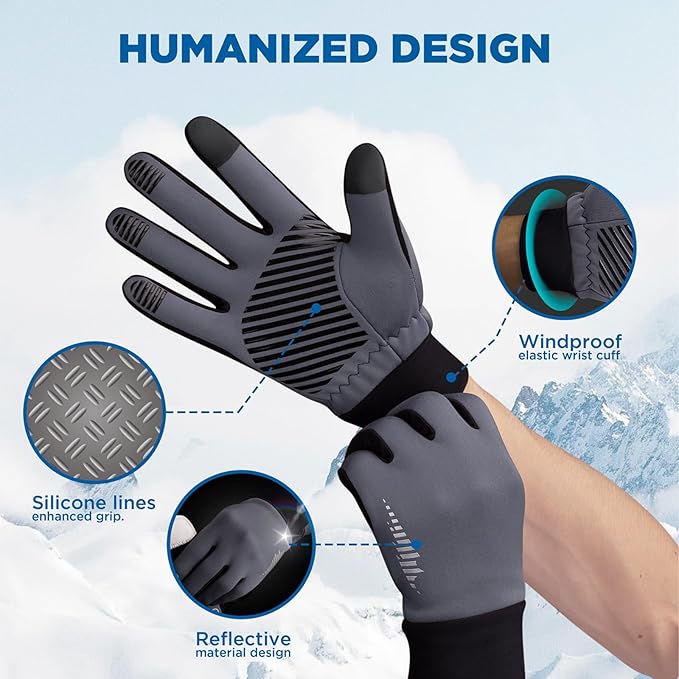 SIMARI Winter Gloves Women Men Ski Snow Gloves Liner Thermal Warm Touch Screen, Suit for Running, Cycling, Biking, Hiking, Driving, Walking, Typing, Freezer Work, Sports, Soccer, Shooting, Gaming 102