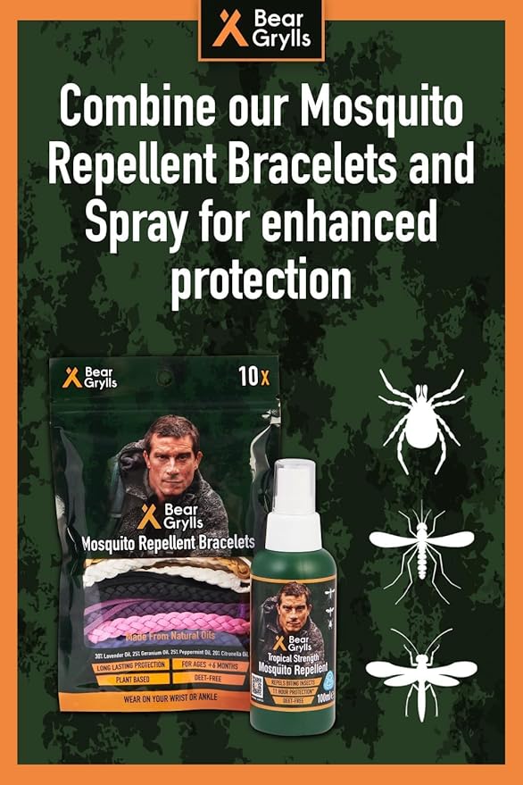 Mosquito Repellent Bracelets | Crafted for Adventure | Adjustable Leather | DEET-Free | Long-Lasting Protection | Pack of 10