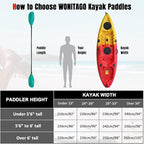 Kayak Paddle Carbon Fiber Shaft and Reinforced Nylon Blade, Adjustable Kayaking Oars, 3 Piece, 230-250 cm/90-98 Inches,210-230 cm/82-90 inches