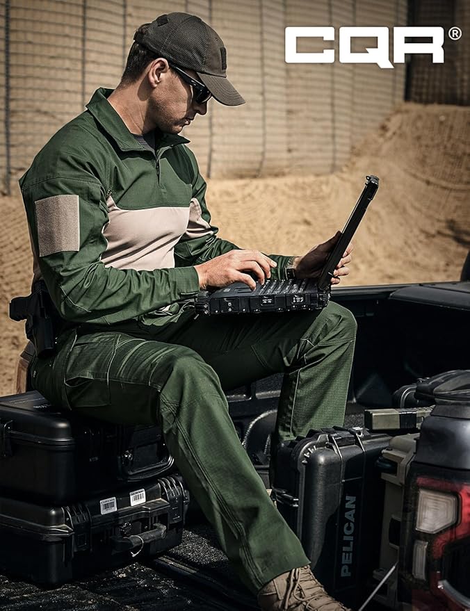 CQR Men's Tactical Pants, Water Resistant Ripstop Cargo Pants, Lightweight EDC Work Hiking Pants, Outdoor Apparel