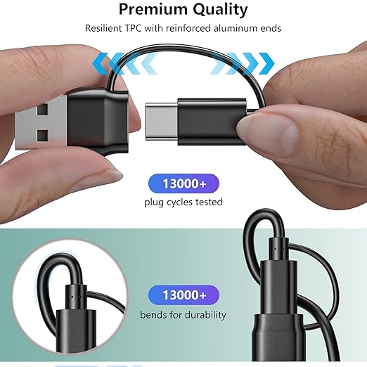 5-in-2 Multi Charging Cable for Apple Watch Charger: USB A/C Input, Lightning/Type C/Micro/Mini B/Wireless Output, Compatible with iPhone 15-13, iWatch 1-9, Galaxy S23-22, 4FT (Black)