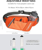 WATERFLY Fanny Pack Waist Bag: Hiking Water Bottle Holder with Strap Waist Pack for Women Men Hydration Hip Packs for Running Walking Traveling-Orange