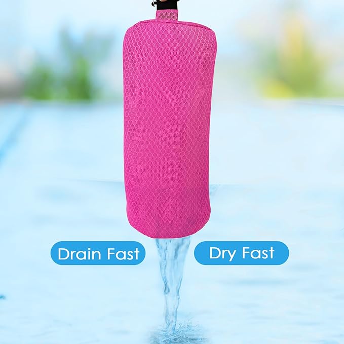 REEZEIVI 1Pack Headrest Pillow for Patio Chaise Lounge,Chaise Lounge Pillows Outdoor 3D air mesh with Elastic Band,Quick Drying and Washable Spa Pillow for Recliner,Beach Chair,Office Chair,Pink