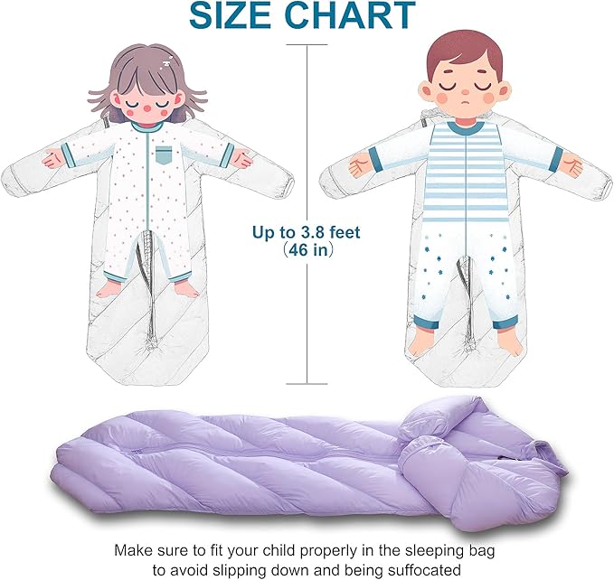 T40 Toddler Sleeping Bags Boys Girls | Ages 2-4 | Puffy Kids Sleeping Bag Camping Sleepovers |up to 46 in| Lightweight Compact Comfort for Indoor Outdoor Machine Washable