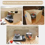 HIKEAMN Camping Stove Windscreen - Outdoor Folding Gas Stove Windshield,Camping Wind Blocker with a Storage Bag for Camping,Hiking,Picnic,Cooking (black)