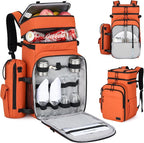 Backpack Cooler, 40 Cans Soft Leak Proof Picnic Backpack, Hanke Portable 2 Insulated Compartments Cooler Backpack Water Resistant for Lunch Beach Travel Camping Picnic Hiking (Orange)