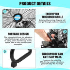 14 Inch Solar Panel Powered Fan, 2 in 1 Solar Panel or AC Charger Powered Fan 12W 9V Portable for Chicken Coop Greenhouse Household Exhaust Camping Travel Outdoor(Black)