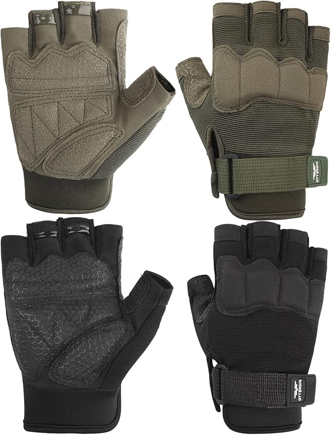 FIORETTO Fingerless Gloves, Half Finger Gloves for Driving, Cycling, Shooting, Hunting, Motorcycle, Climbing, Outdoor Work 215801